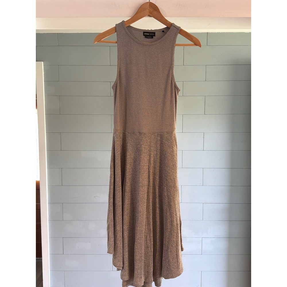 Prana Womens Sleeveless Hemp Blend Midi Dress witj Pockets Size Small